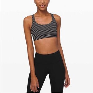 lululemon athletica Black & White Striped Scoop Sports Bra